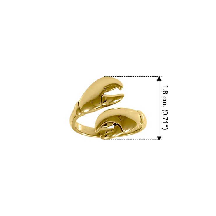 Lobster Claw Solid Gold Wrap Ring GRI1416