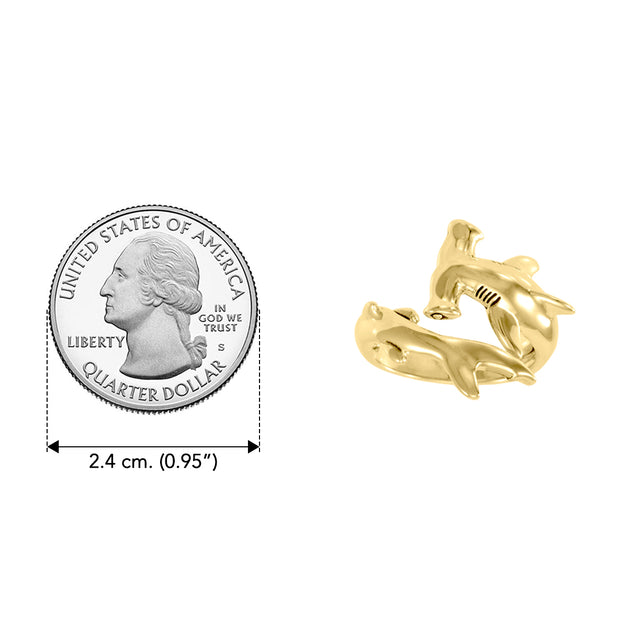 Independently strong hammerhead shark Solid Gold Ring GRI1614