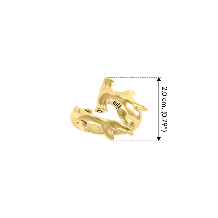 Independently strong hammerhead shark Solid Gold Ring GRI1614