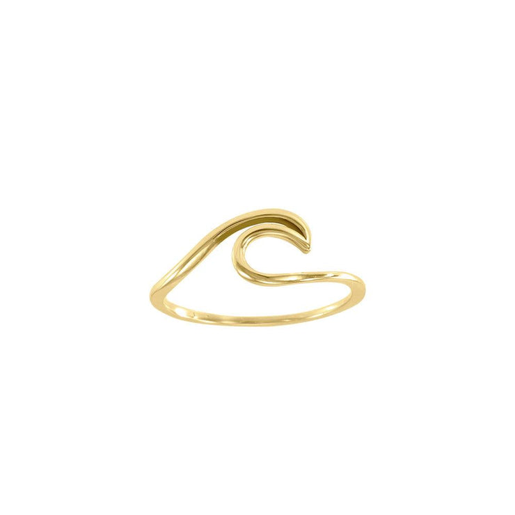 Wave Solid Yellow Gold Ring GRI1632