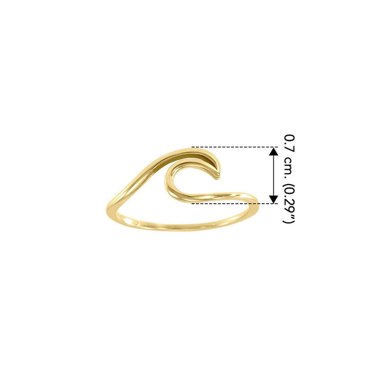 Wave Solid Yellow Gold Ring GRI1632