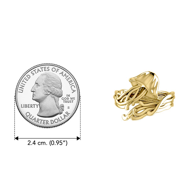 Jellyfish Solid Gold Wrap Ring GRI1896