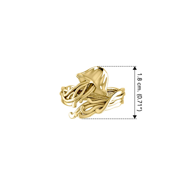 Jellyfish Solid Gold Wrap Ring GRI1896