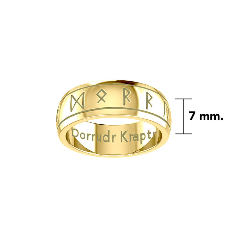 Steve Miller Runic 14 Karat Yellow Gold Spinner Ring GRI2194