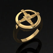 Saint Brigids Cross 14K Gold Ring GRI2293