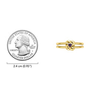 Celtic Knotwork Solid Yellow Gold Ring With Heart Gemstone GRI2308