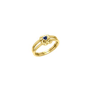 Celtic Knotwork Solid Yellow Gold Ring With Heart Gemstone GRI2308