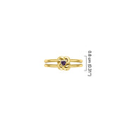 Celtic Knotwork Solid Yellow Gold Ring With Heart Gemstone GRI2308
