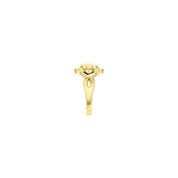 Manipura Solar Plexus Chakra with Celtic Designs Solid Yellow Gold Ring GRI2338