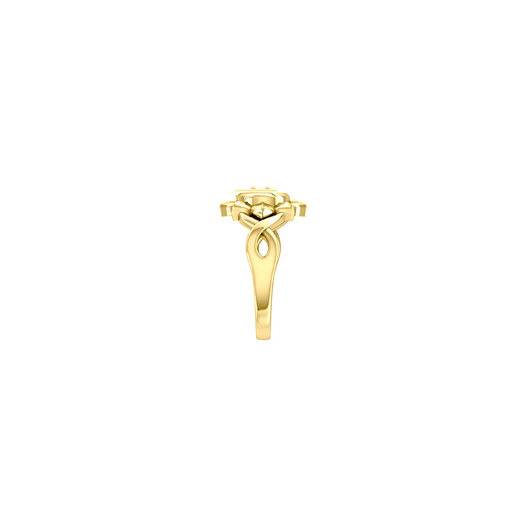 Manipura Solar Plexus Chakra with Celtic Designs Solid Yellow Gold Ring GRI2338