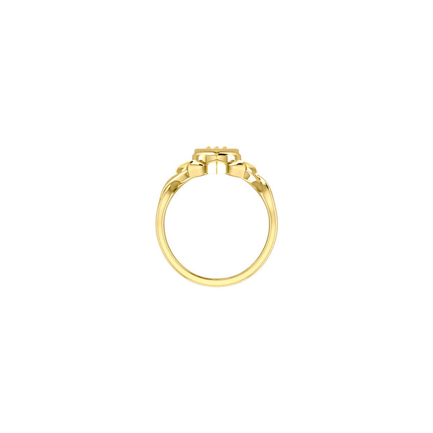 Manipura Solar Plexus Chakra with Celtic Designs Solid Yellow Gold Ring GRI2338