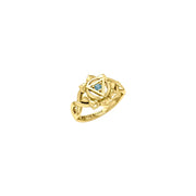 Manipura Solar Plexus Chakra with Celtic Designs Solid Yellow Gold Ring GRI2338