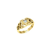 Muladhara Root Chakra with Celtic Designs Solid Yellow Gold Ring GRI2351