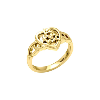 Triquetra in Heart Solid Gold Ring GRI2389