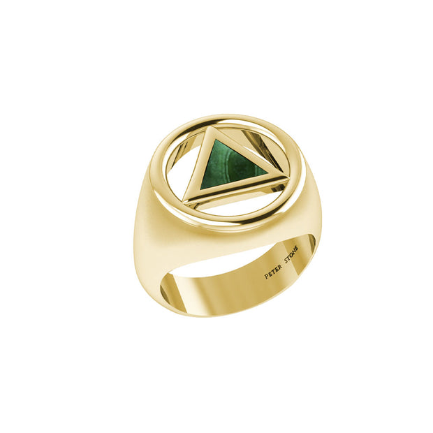 Recovery Solid Yellow Gold Ring with Stone GRI2396