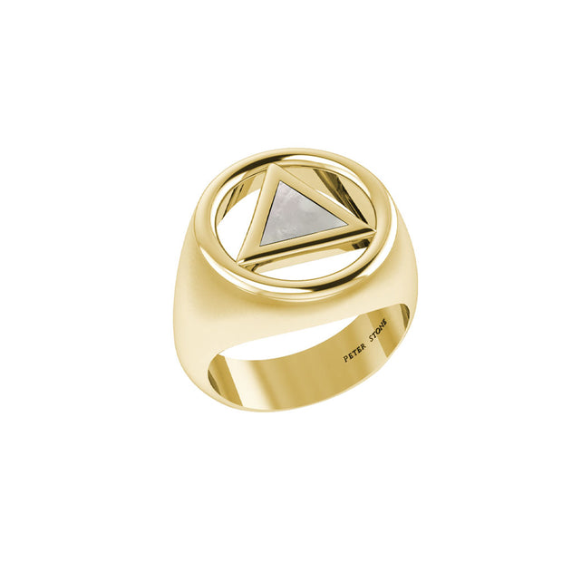 Recovery Solid Yellow Gold Ring with Stone GRI2396