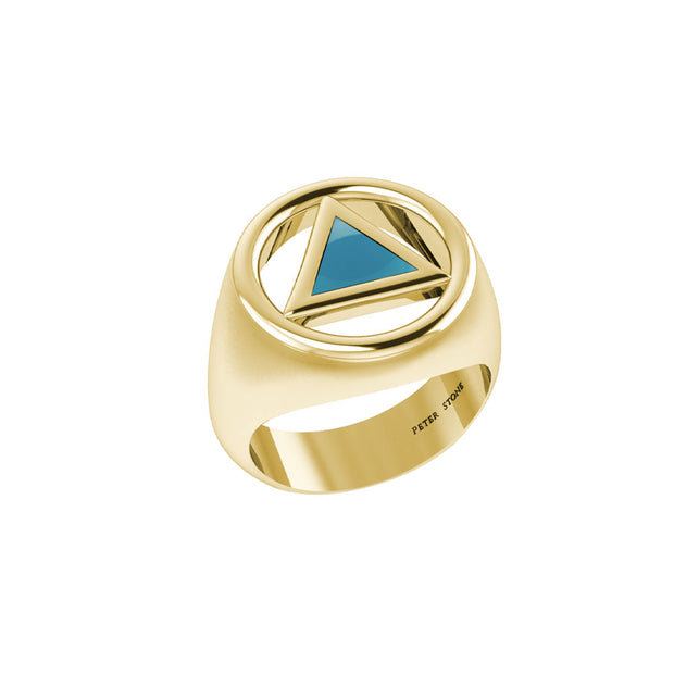 Recovery Solid Yellow Gold Ring with Stone GRI2396