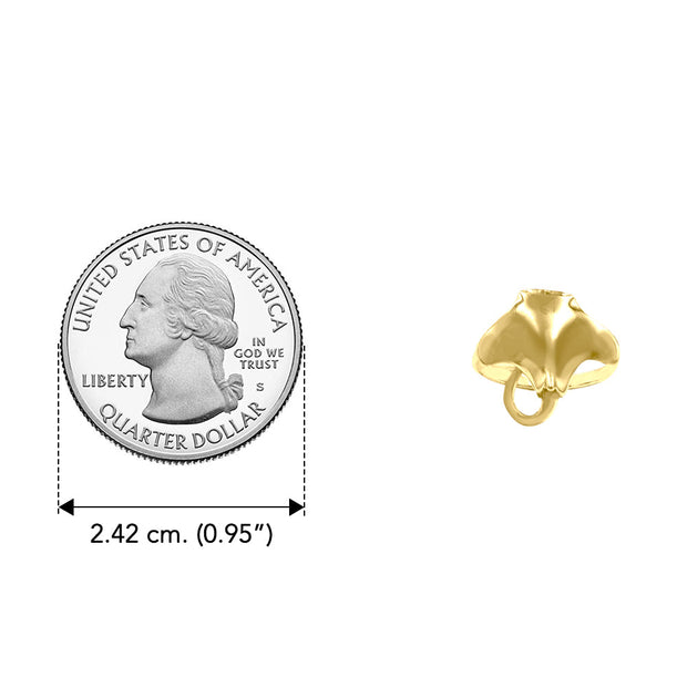 Single Manta Ray Solid Gold Ring GRI2500