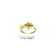 Small Whale Shark Solid Gold Ring GRI2501
