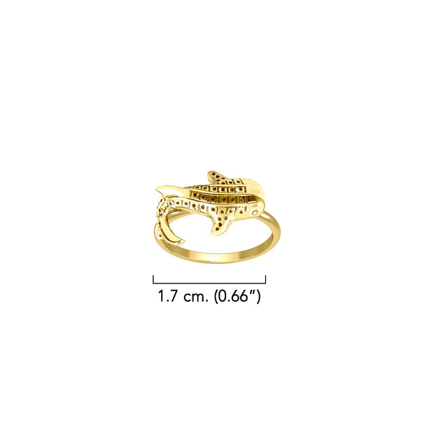 Small Whale Shark Solid Gold Ring GRI2501