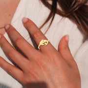 Dolphin Solid Gold Ring GRI2502