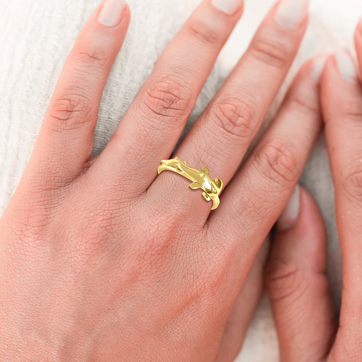 Hammerhead Shark Solid Gold Ring GRI2503