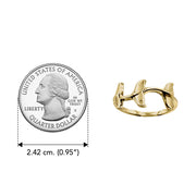 Triple Whale Tails Solid Gold Ring GRI2530