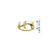 Triple Whale Tails Solid Gold Ring GRI2530