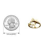 Hammerhead Shark Solid Yellow Gold Wrap Ring GRI2555