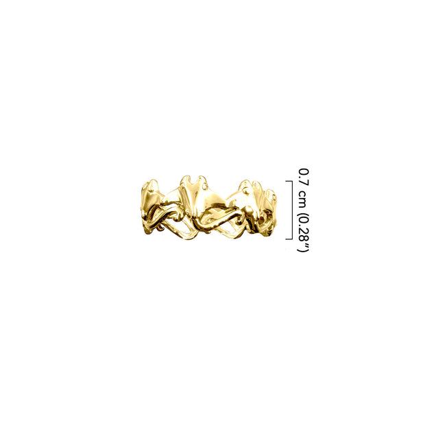 Manta Ray Solid Gold Band Ring GRI2557