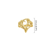 Love of The Mythical Celtic Heart Raven Solid Gold Ring GRI2565