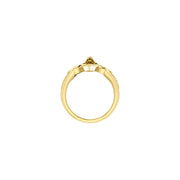 Triple Snake with Celtic Heart Solid Gold Ring GRI2567