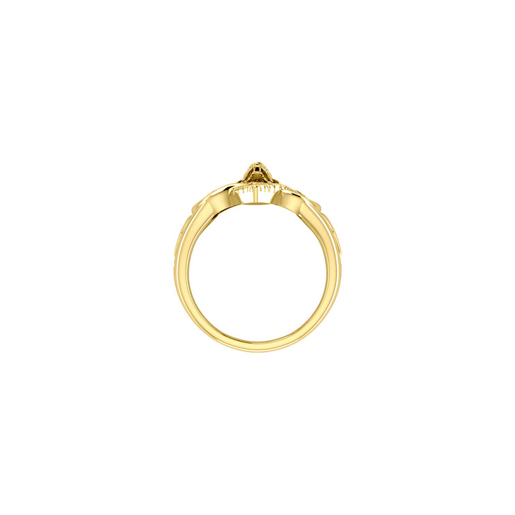 Triple Snake with Celtic Heart Solid Gold Ring GRI2567