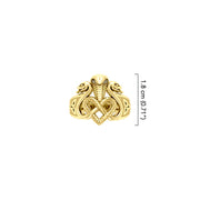 Triple Snake with Celtic Heart Solid Gold Ring GRI2567