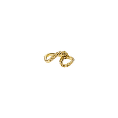 Wave with Octopus Tentacles Solid Gold Ring GRI2575