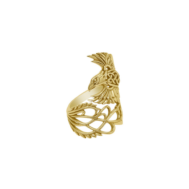 Honor The Flying Phoenix ~ Solid Gold Ring GRI2583