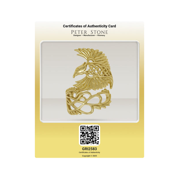 Honor The Flying Phoenix ~ Solid Gold Ring GRI2583