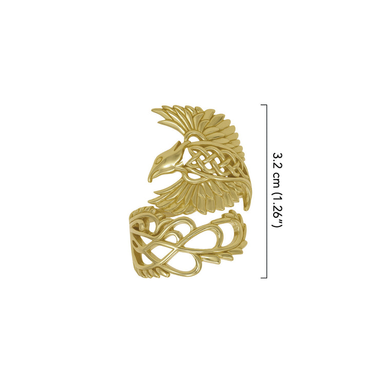 Honor The Flying Phoenix ~ Solid Gold Ring GRI2583