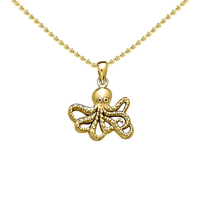 Octopus Solid Gold Pendant with Chain Set GSE728