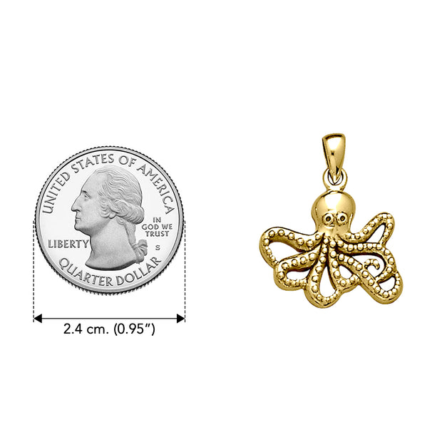 Octopus Solid Gold Pendant with Chain Set GSE728