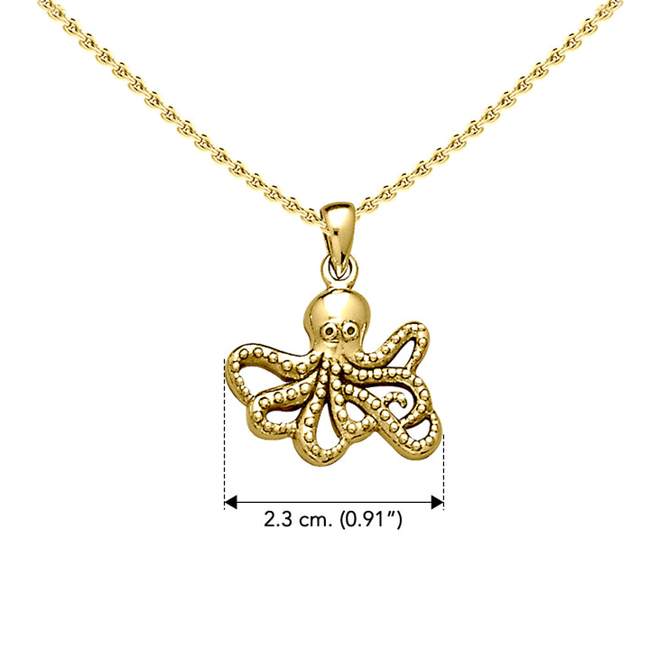 Octopus Solid Gold Pendant with Chain Set GSE728