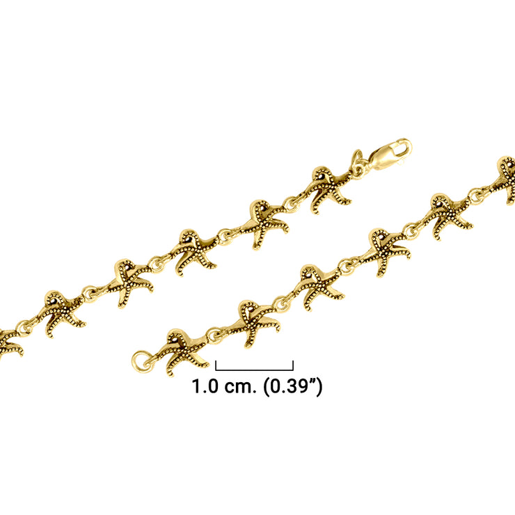 Beautiful stars in the sea ~ Solid Gold Jewelry Link Bracelet GTBG536