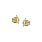 You are more than uniquely made ~ Sun Fish Solid Gold Post Earrings GTE2125