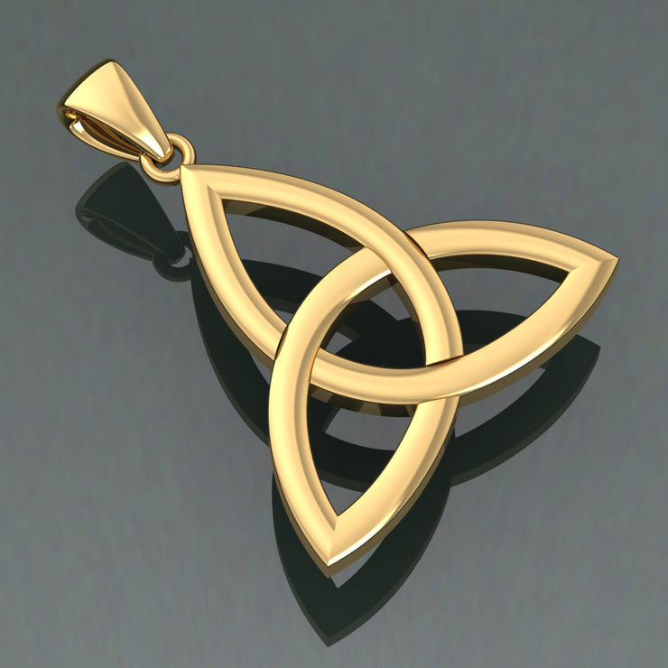 Unveil Ancient Wisdom: Celtic Triquetra Knot Solid Gold Pendant - GTP085 | Embrace the Eternal Interplay of Mind, Body, and Spirit