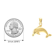 Dolphin 14K Yellow Gold Pendant GTP1016