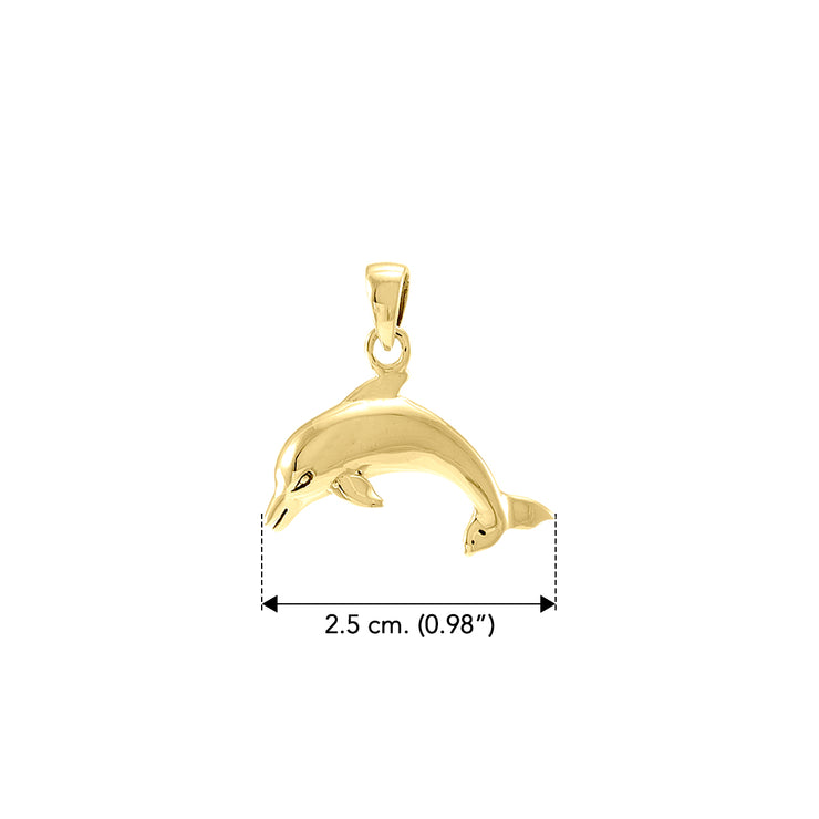 Dolphin Solid Gold Pendant GTP1016