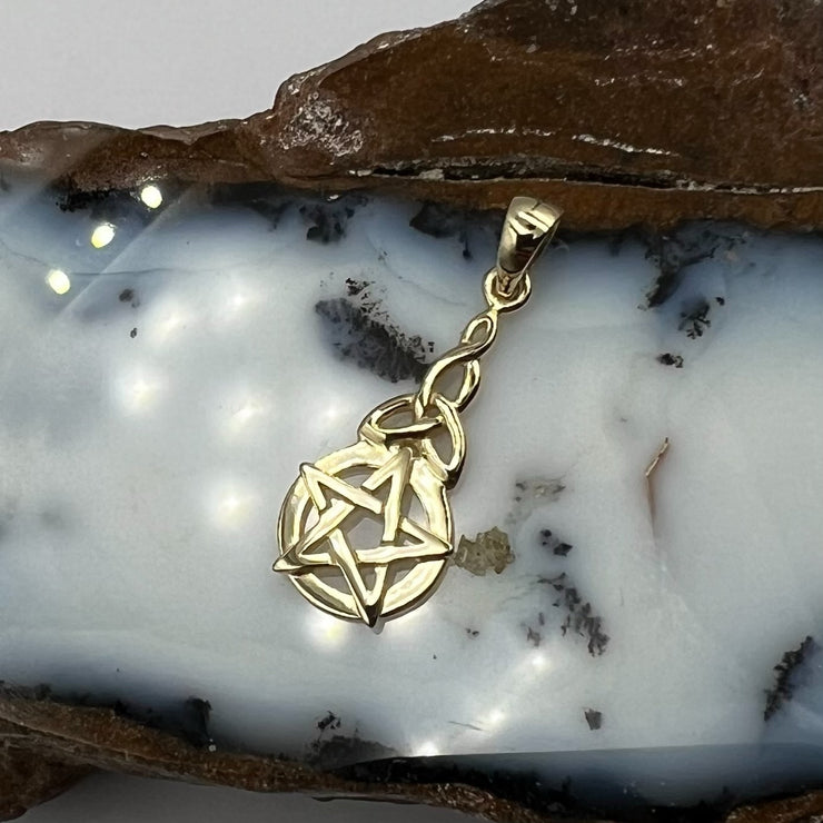 14K Yellow Gold Pentagram Pentacle Pendant GTP1359