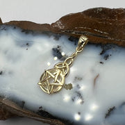 14K Yellow Gold Pentagram Pentacle Pendant GTP1359