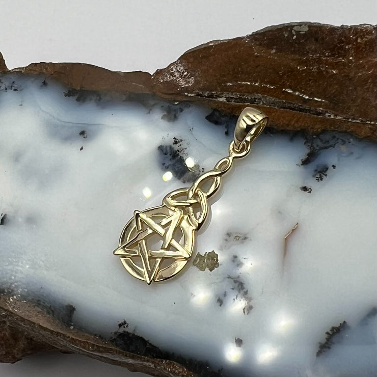 14K Yellow Gold Pentagram Pentacle Pendant GTP1359