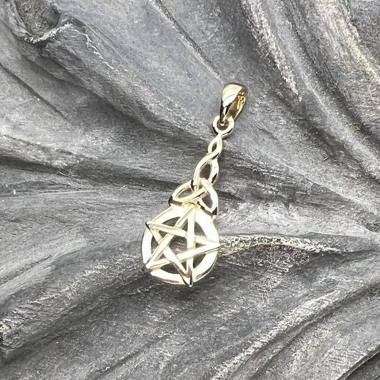 14K Yellow Gold Pentagram Pentacle Pendant GTP1359